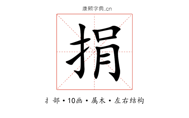捐 捐